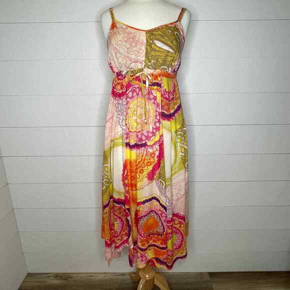 Hibiscus Collection Hawaii Dress Womens Small Pink Sleeveless Lined Aloha Ladies - Picture 1 of 10